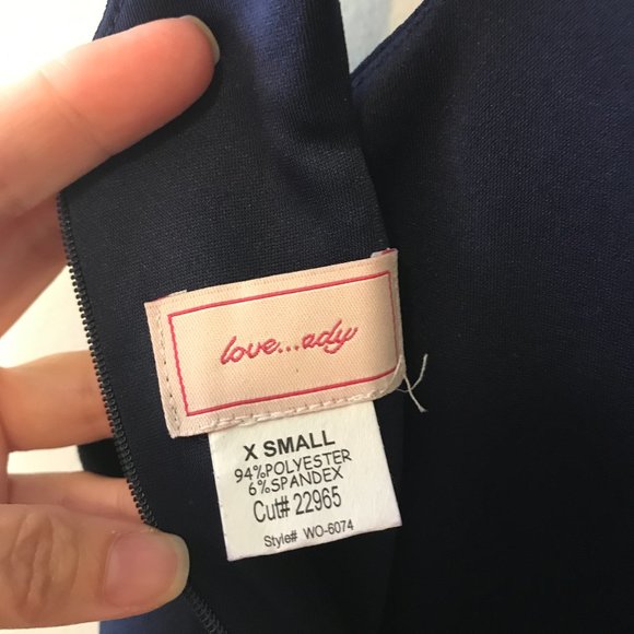 XS navy fit and flare dress - like new - Picture 2 of 3